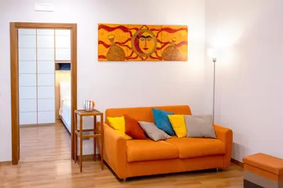 Area soggiorno di Folly Apartment