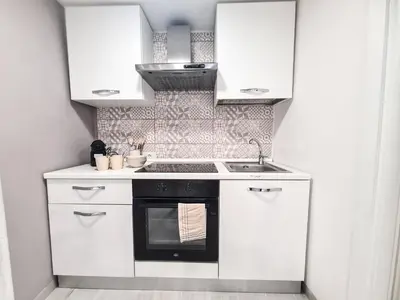 Cucina o angolo cottura di Partenope dorata