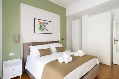 Letto o letti in una camera di Blue&Green Chiaia