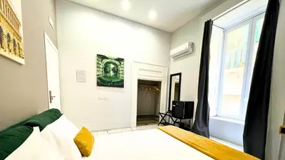 Letto o letti in una camera di Palazzo Goyze