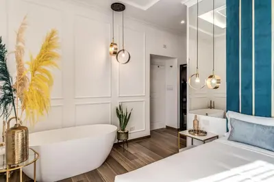 Area soggiorno di ATAROOMS Suites Napoli