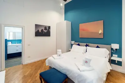 Letto o letti in una camera di Casa Corallina