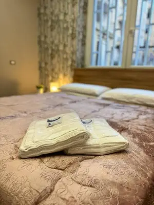 Letto o letti in una camera di 280 mt dalla metro The Mox Luxury Apartament