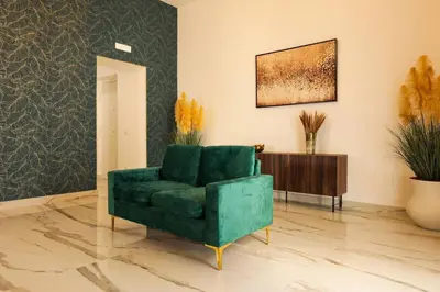 Area soggiorno di Napoli Station Rooms