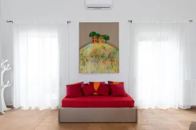 Area soggiorno di Casa Ambra Contemporary Art