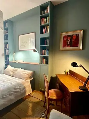 Letto o letti in una camera di Casa Leopardi