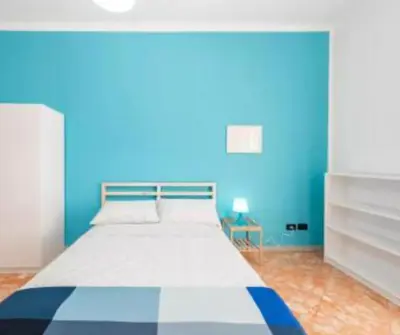 Letto o letti in una camera di La casa azzurra