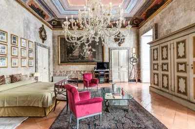 Area soggiorno di Palazzo Doria Suites