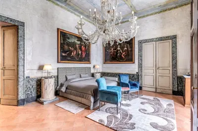 Area soggiorno di Palazzo Doria Suites