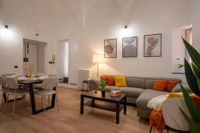 Area soggiorno di Parthenope Luxury Suite in the center of Naples