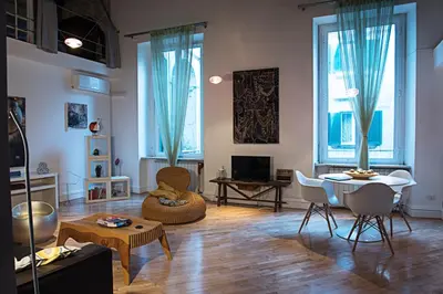 Area soggiorno di Splendido loft nel cuore antico