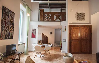 Area soggiorno di Splendido loft nel cuore antico