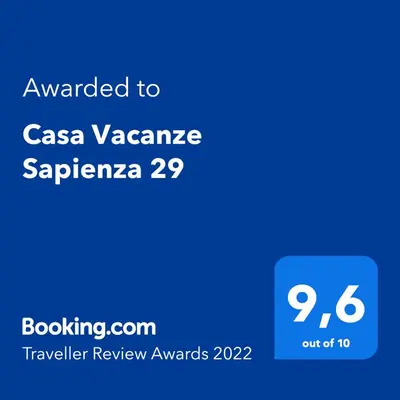 Certificato, attestato, insegna o altro documento esposto da Casa Vacanze Sapienza 29