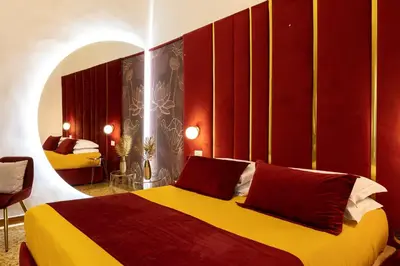 Letto o letti in una camera di La Lepre felice-bovio
