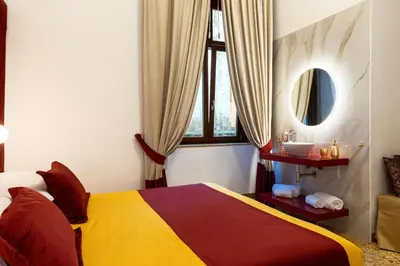 Letto o letti in una camera di La Lepre felice-bovio