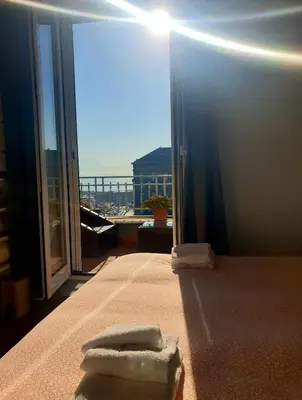 Letto o letti in una camera di B&B Musica e Mare
