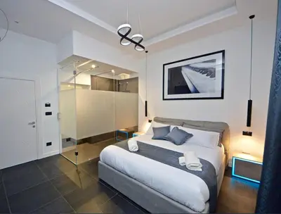Letto o letti in una camera di Modern Apartment in Napoli + Balcony