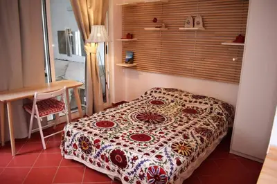 Letto o letti in una camera di Tribunali Panoramic apartment with terrace