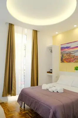 Letto o letti in una camera di B&b Onda Napoli
