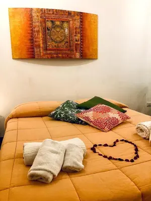 Letto o letti in una camera di Casa Sofia