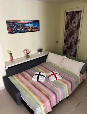 Letto o letti in una camera di Casa Gifuni