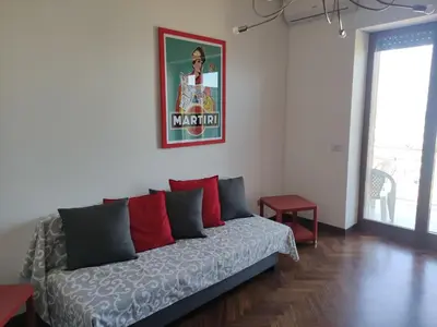 Area soggiorno di New panoramic apartment - half way Center-Vomero district