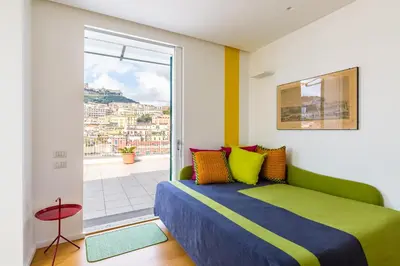 Letto o letti in una camera di Seaview terrace 360°& elegant loft