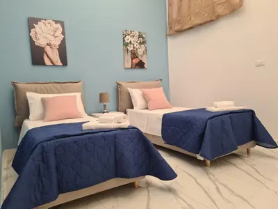 Letto o letti in una camera di Riben home
