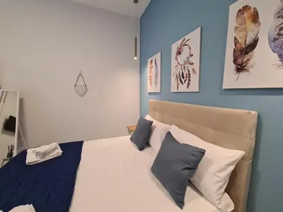 Letto o letti in una camera di Riben home