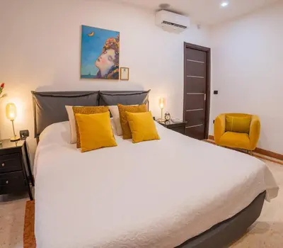 Letto o letti in una camera di Daymoon House Merliani, Vomero